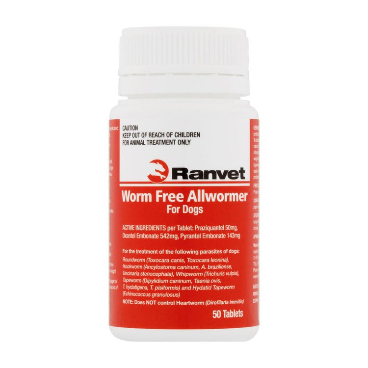 Worm Free Allwormer 10kg 50's (Ranvet)