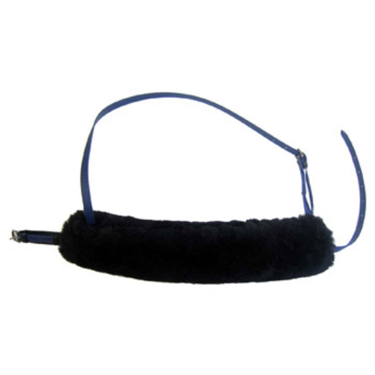 Noseband & Caveson with Sheep Skin Shadow Roll- White (Hyland)