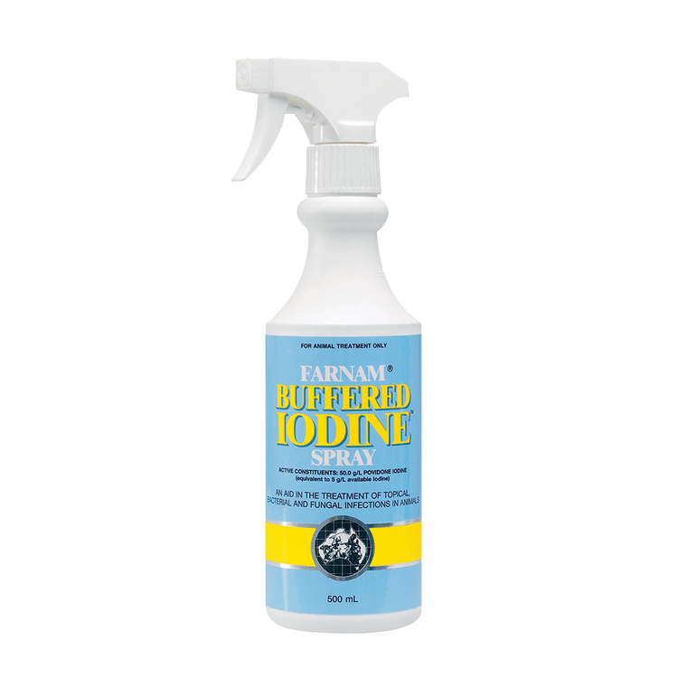 I.A.H Iodine Spray Buffered 500ml - Animalcare Supplies