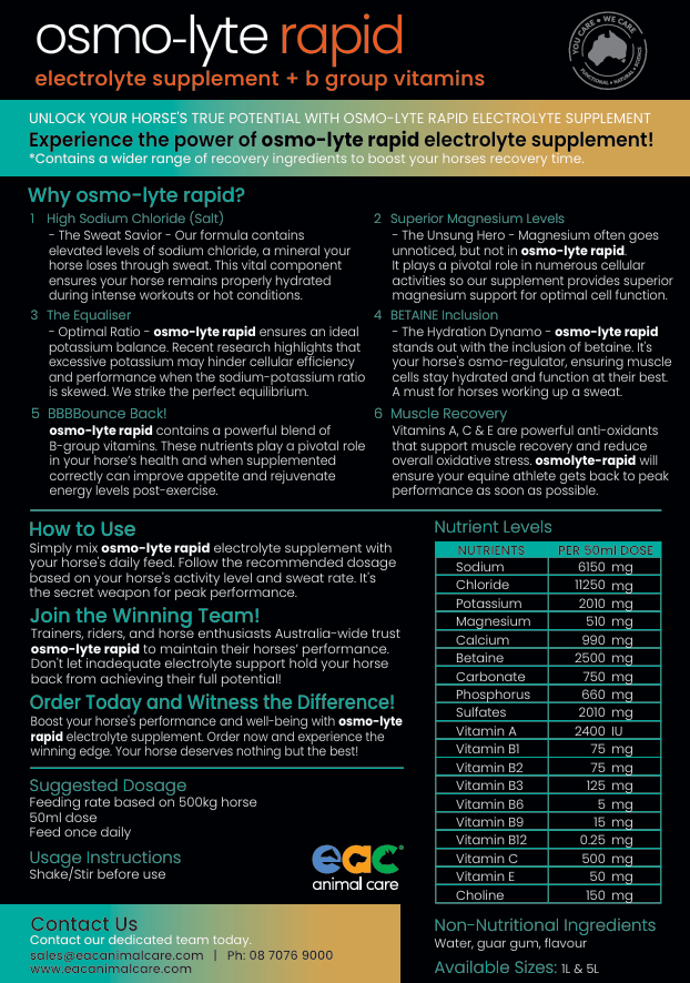Osmo-lyte Rapid Gel - Electrolyte Paste + B Group Vitamins